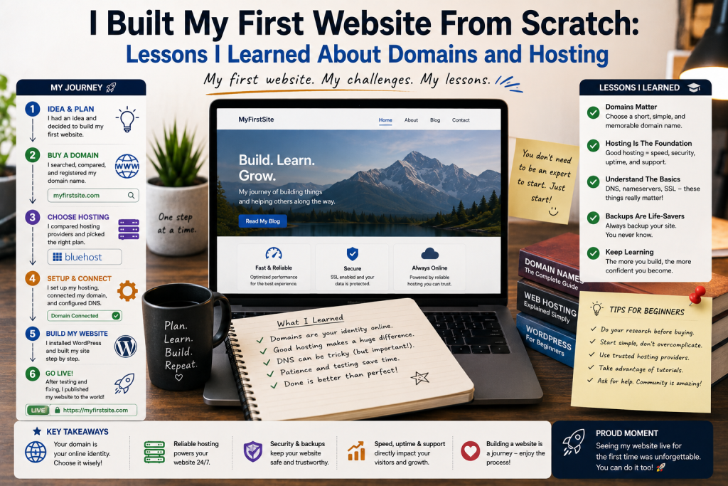 I Built My First Website From Scratch: Lessons I Learned About Domains and Hosting