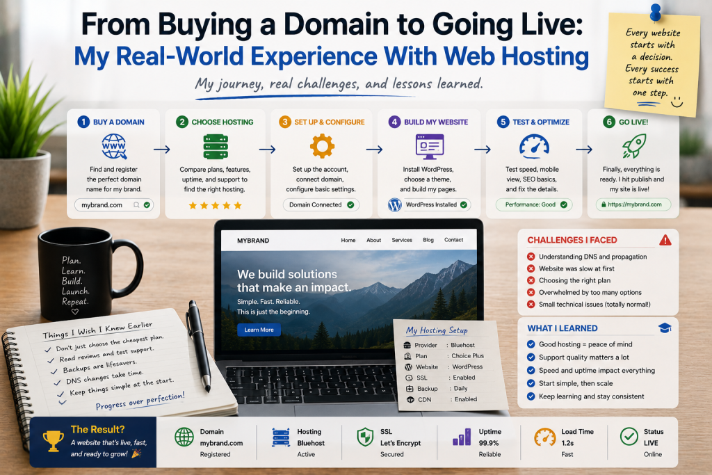 From Buying a Domain to Going Live: My Real-World Experience With Web Hosting