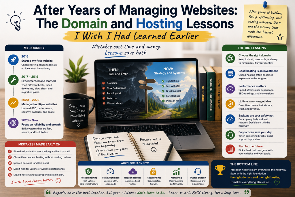 After Years of Managing Websites: The Domain and Hosting Lessons I Wish I Had Learned Earlier
