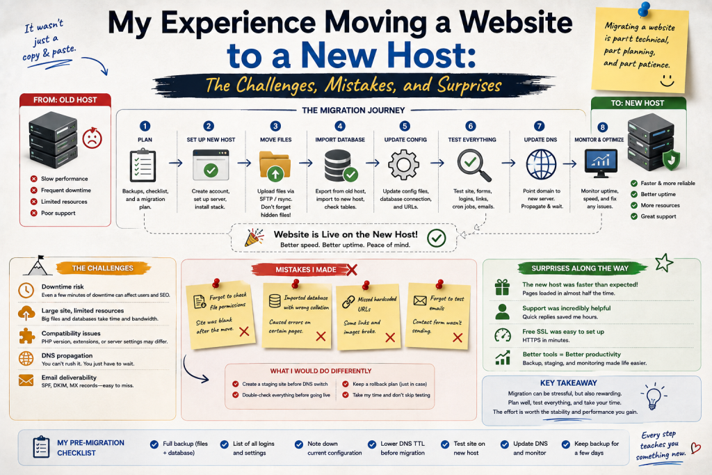 My Experience Moving a Website to a New Host: The Challenges, Mistakes, and Surprises